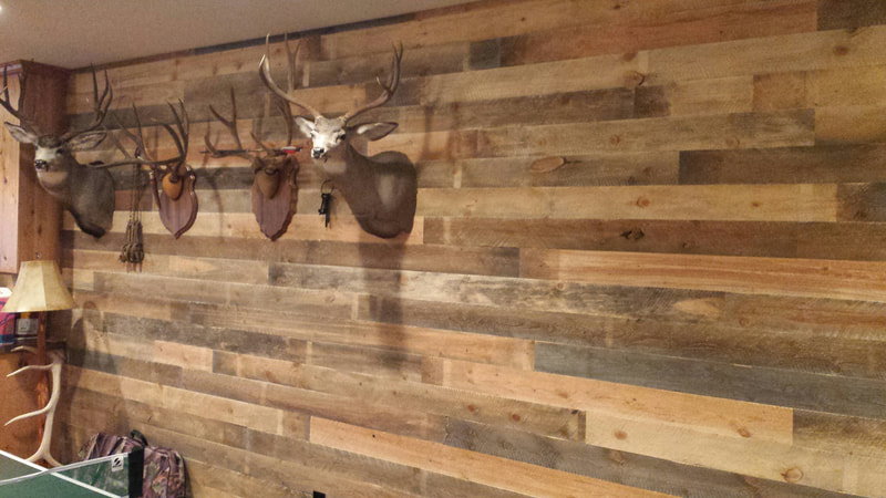 Pine wall installed